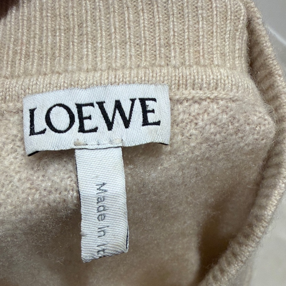 Loewe Beige Polo Knit Top - cashmere Collared Shirt sz xS fits Xs-M - Picture 9 of 10